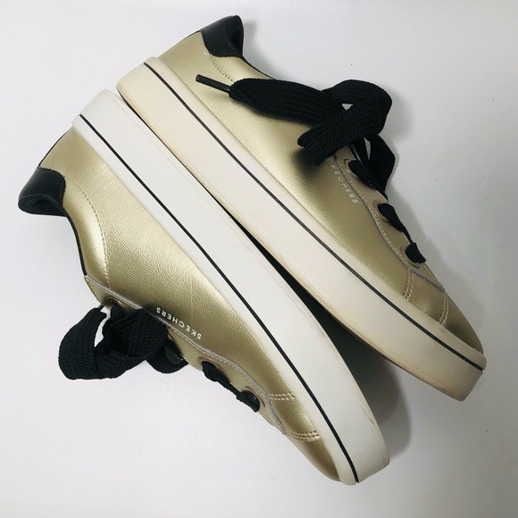 Skechers Hi Lites Gold and Black Sneakers - Picture 10 of 13